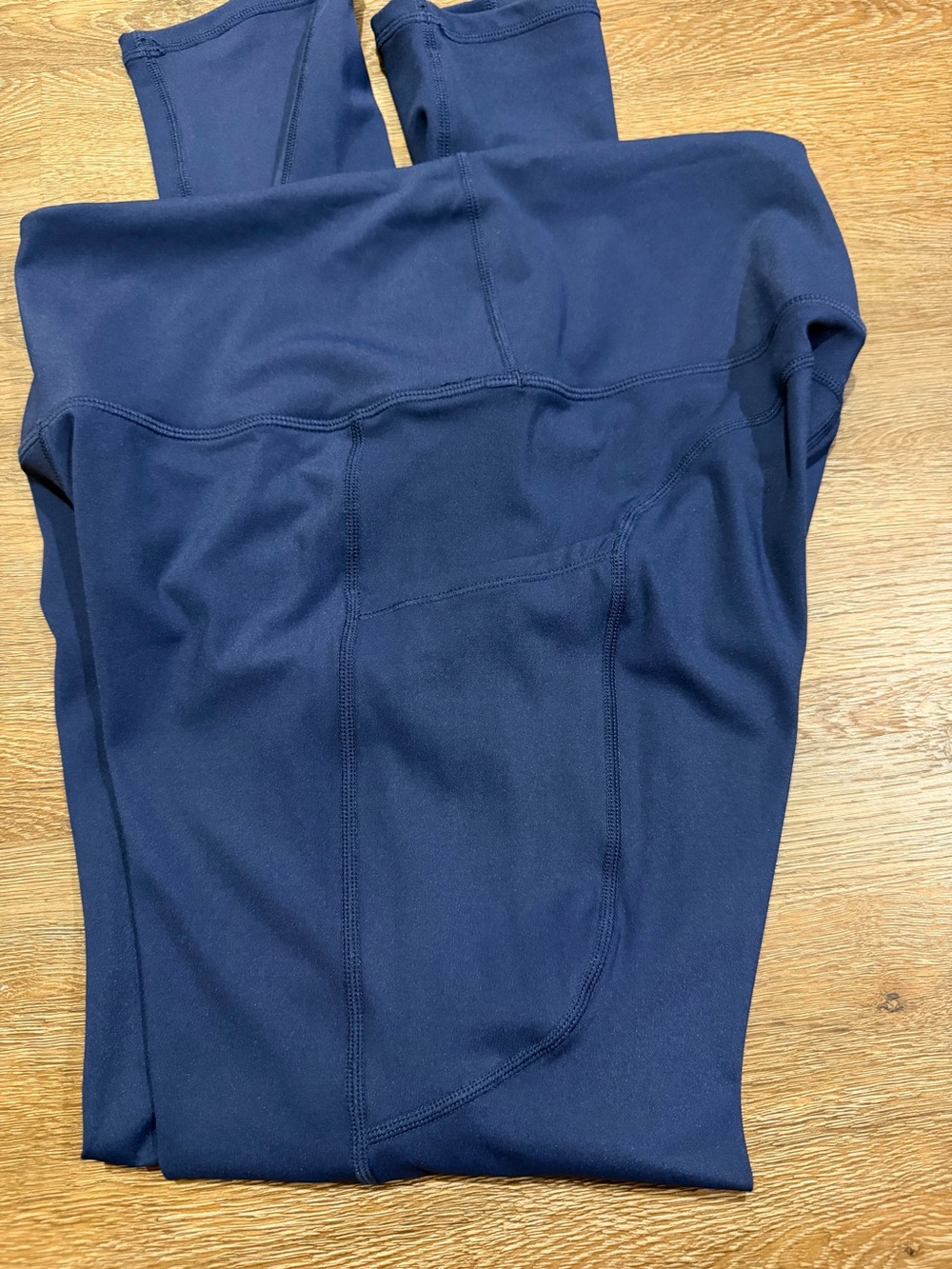 Letsfit High-Rise Performance Leggings Size L NWT Navy Blue Side Pockets - Picture 6 of 8